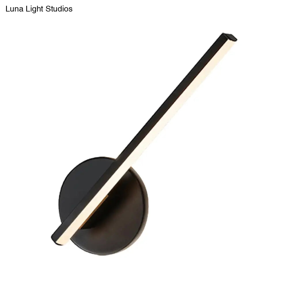 Minimal Black/White Linear Led Wall Lamp For Bedroom With Warm/White Light