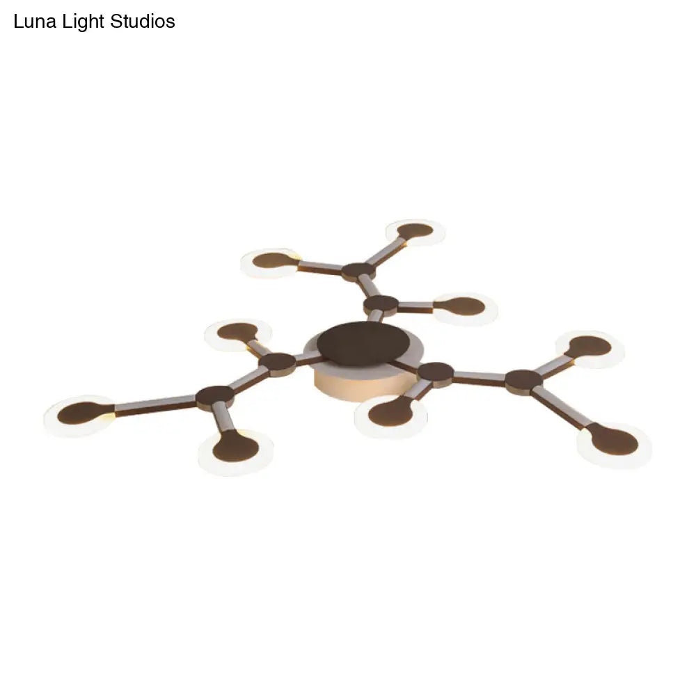 Minimalist Acrylic Flushmount Starburst Ceiling Light Fixture In Warm/White - 33.5’/39’ Wide