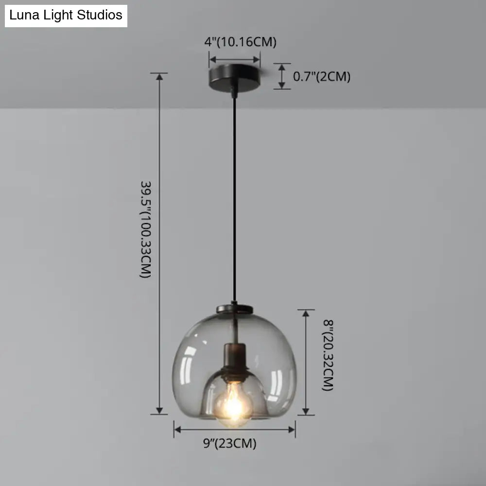 Minimalist Black Glass Pendant Light For Modern Dining Rooms