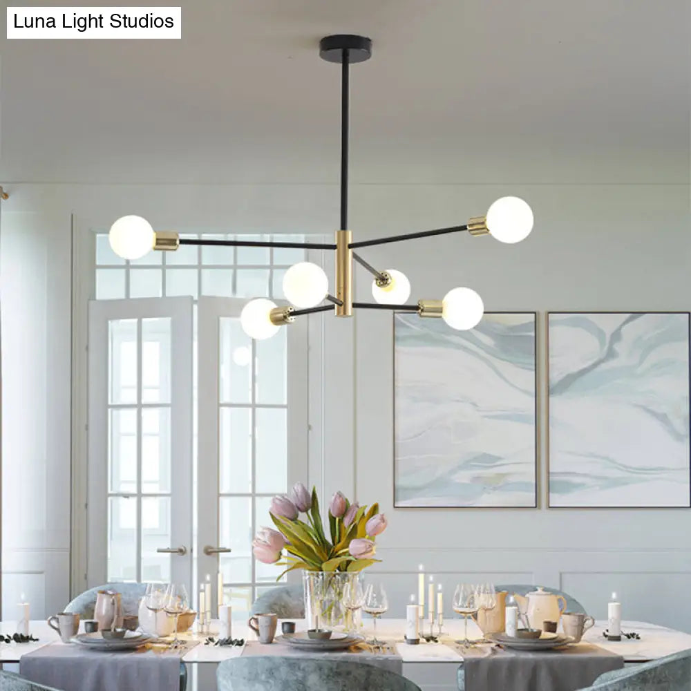 Minimalist Black Glass Sphere Hanging Pendant Light For Modern Living Rooms
