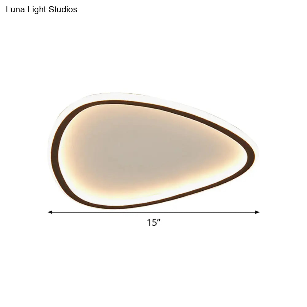Minimalist Black Led Teardrop Metal Ceiling Light - Warm/White/3 Color Options 15’/19’ Width