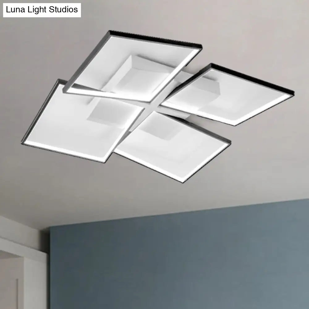 Minimalist Clear Glass Led Semi - Mount Ceiling Lamp In Warm/White/3 Colors 35.5’/26.5’ Long