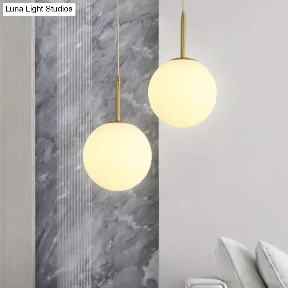 Minimalist Glass Pendant Light In White For Dining Room Table