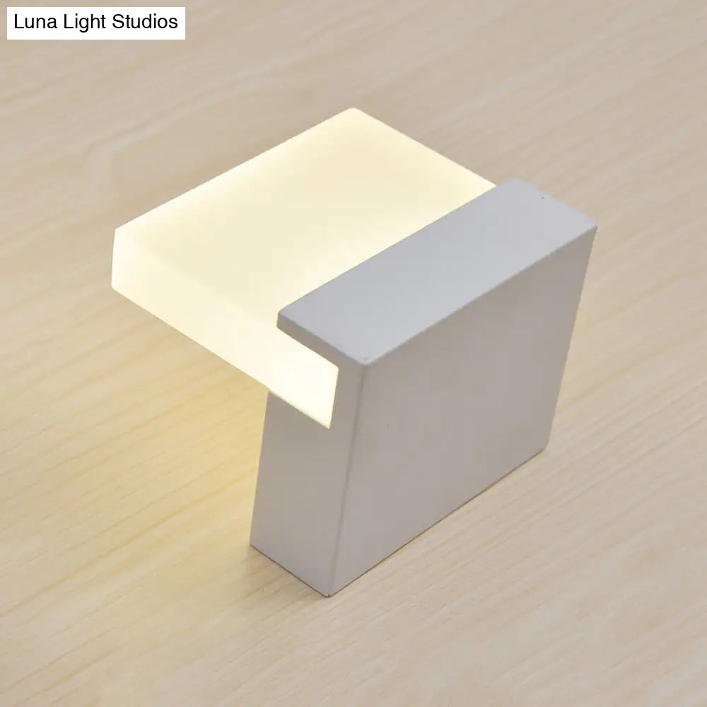 Minimalist Led Acrylic Slab Sconce Light - Warm/White Wall Lighting Solution