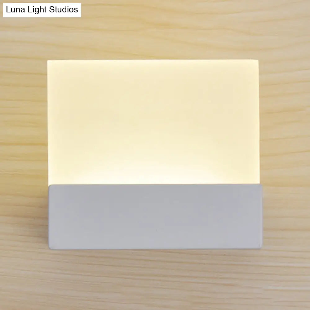 Minimalist Led Acrylic Slab Sconce Light - Warm/White Wall Lighting Solution