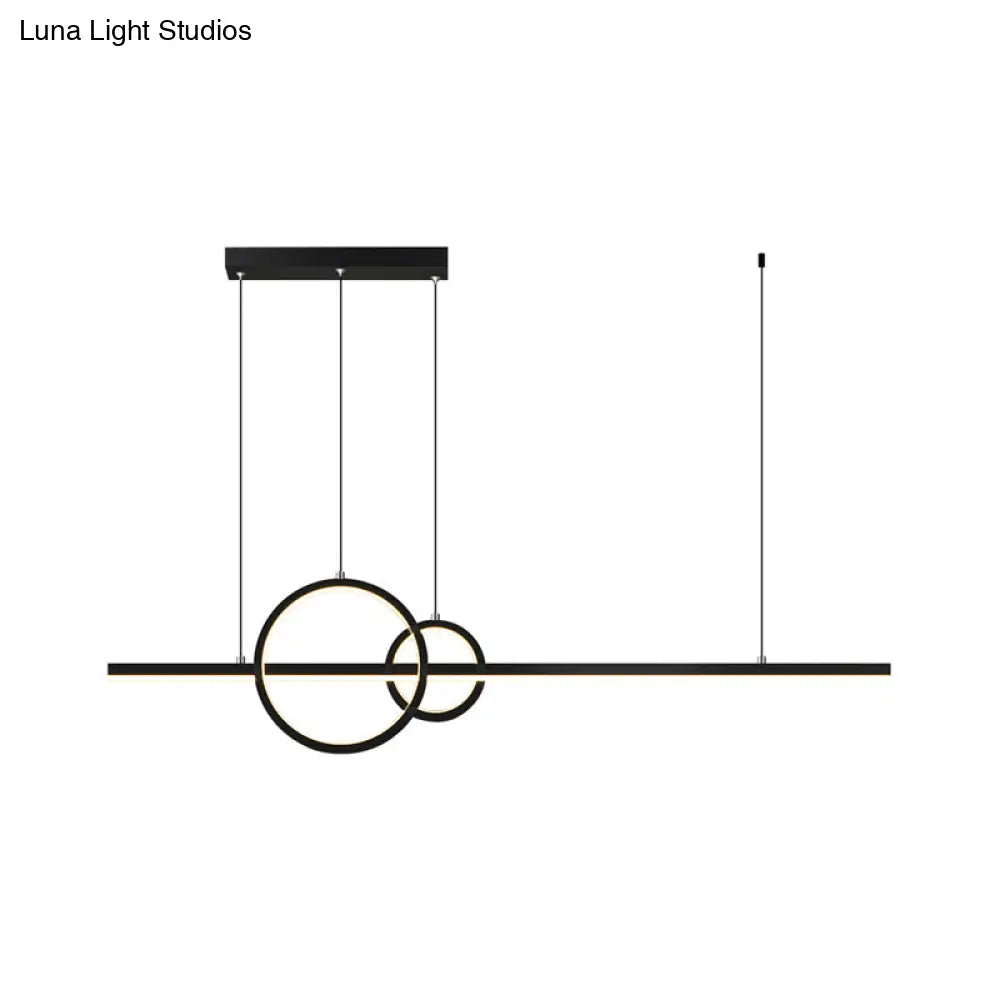 Minimalist Led Ceiling Light For Kitchen Island - Linear And Ring Design