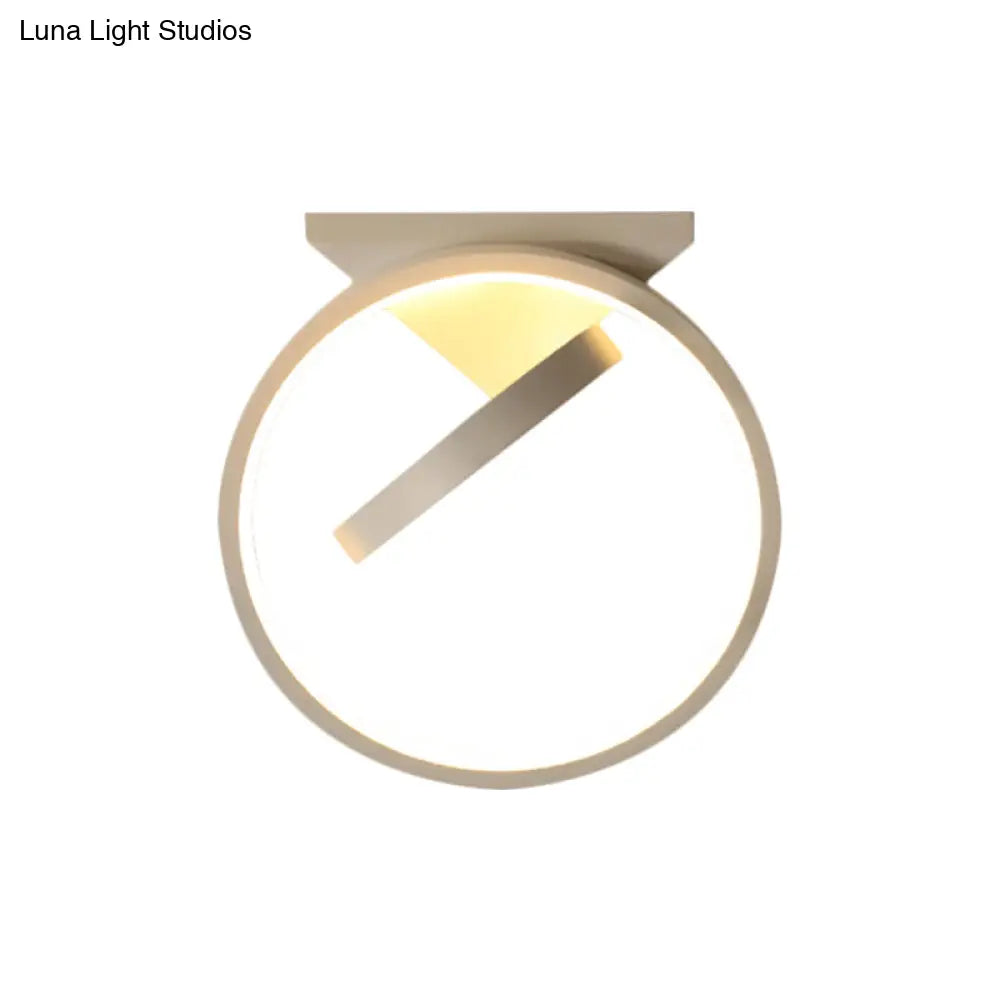 Minimalist Led Flush Light With Dual Rings - Ceiling Mount Warm/White Black/White