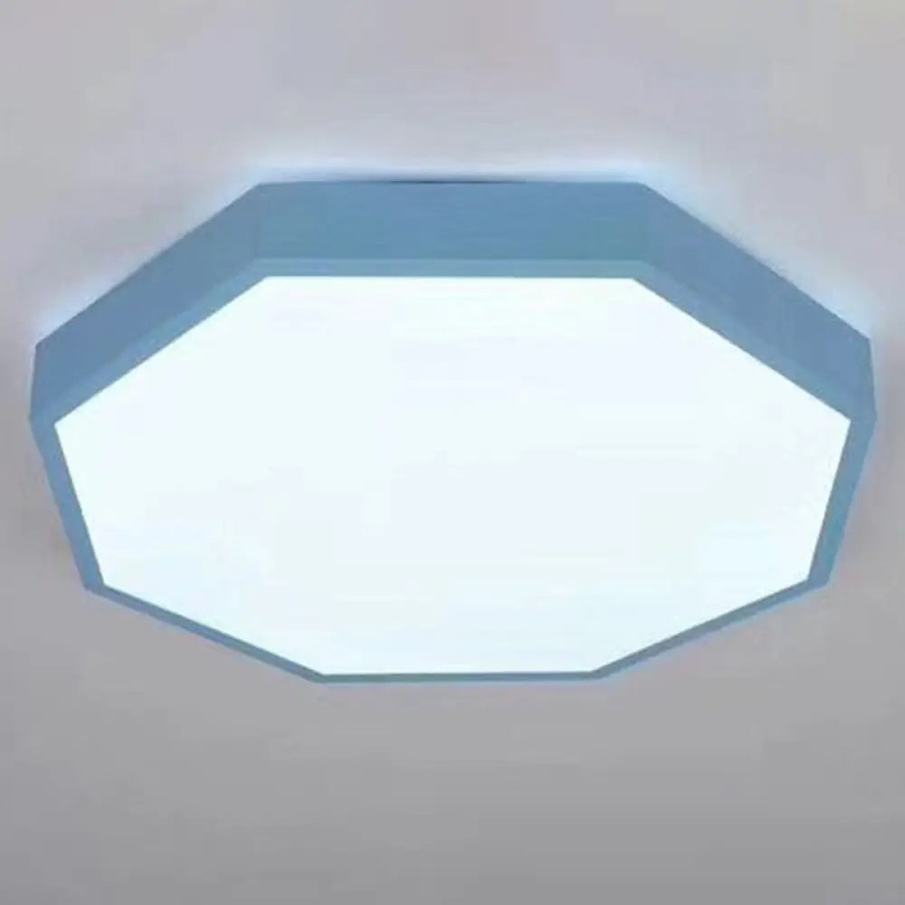 Minimalist Led Flush Mount Ceiling Light Fixture With Acrylic Chandelier Accent For Bedroom Blue /