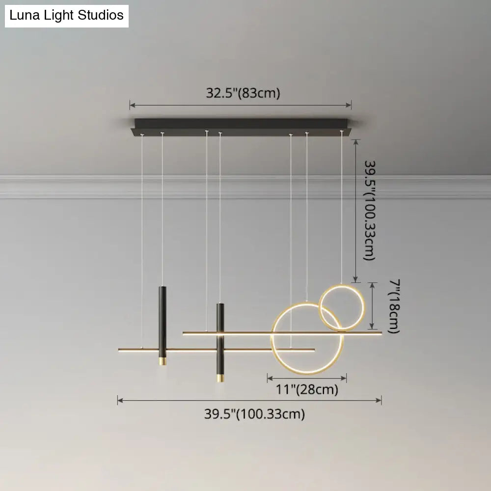 Minimalist Metal Dinner Suspension Lamp With Led Island Pendant And Spotlight