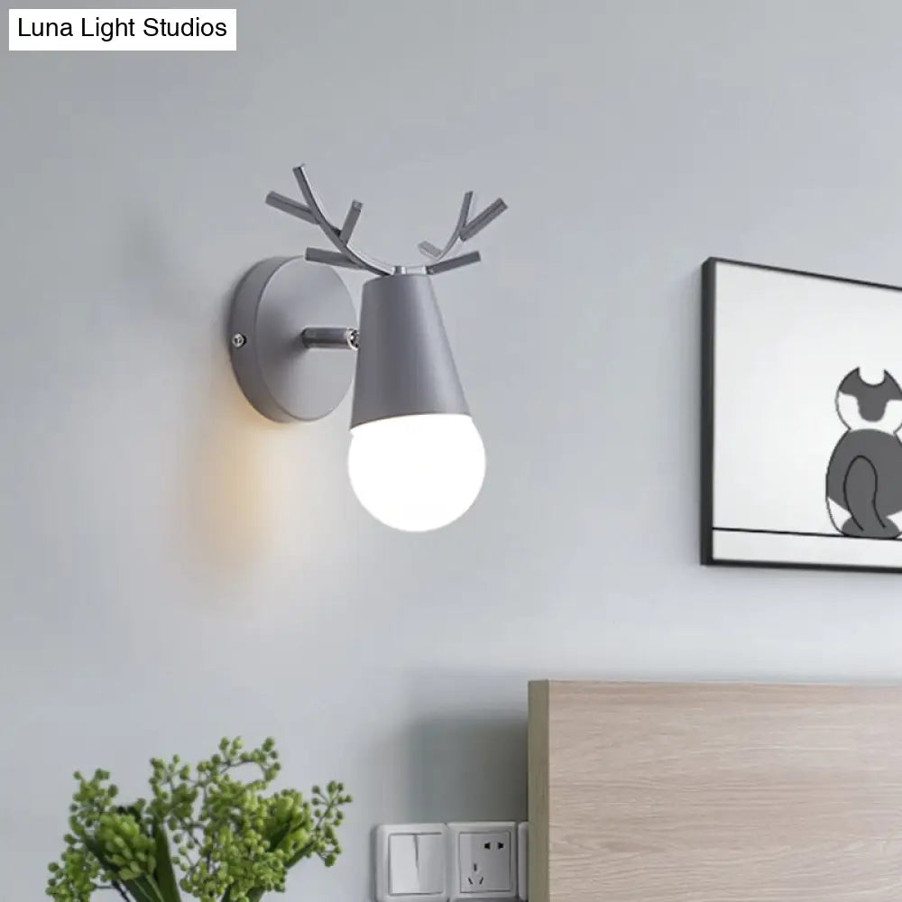 Minimalist Metal Wall Lamp With Pivot Joint - Antler Bedside Reading Sconce Fixture
