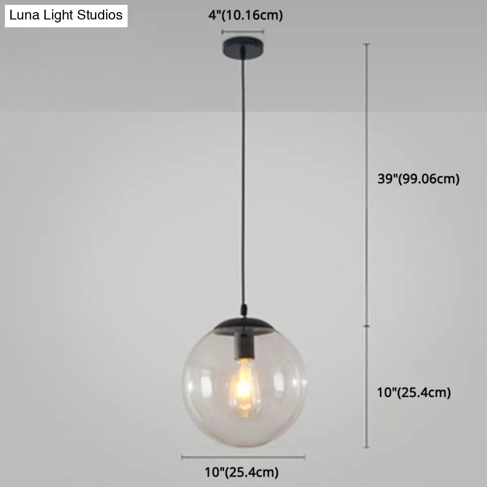 Minimalist Pendant Ceiling Light With Orb Glass Shade - Ideal Restaurant Lighting Fixture