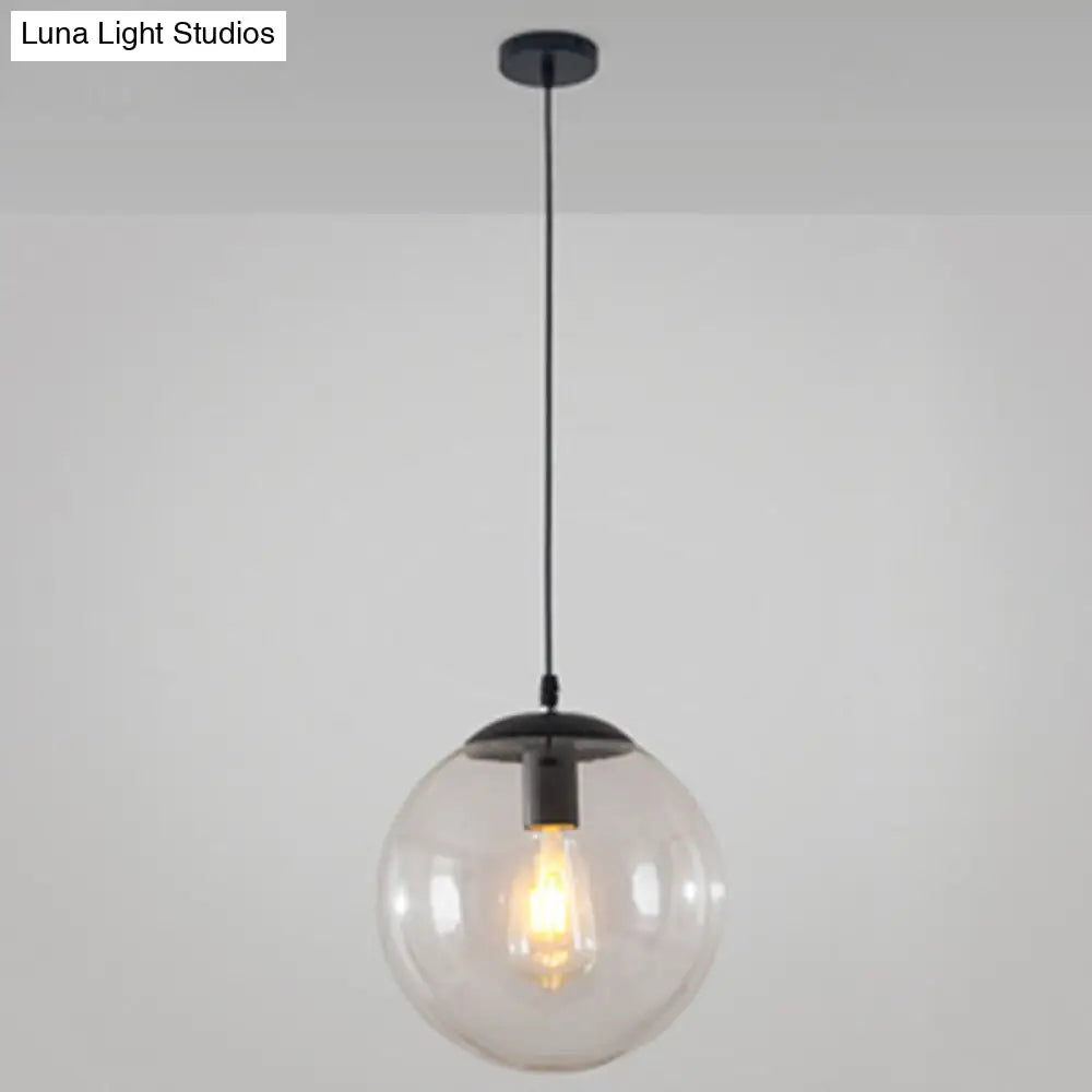 Minimalist Pendant Ceiling Light With Orb Glass Shade - Ideal Restaurant Lighting Fixture