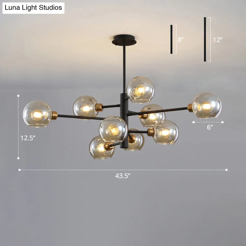 Contemporary Sputnik Chandelier - Glass Living Room Ceiling Light Fixture +