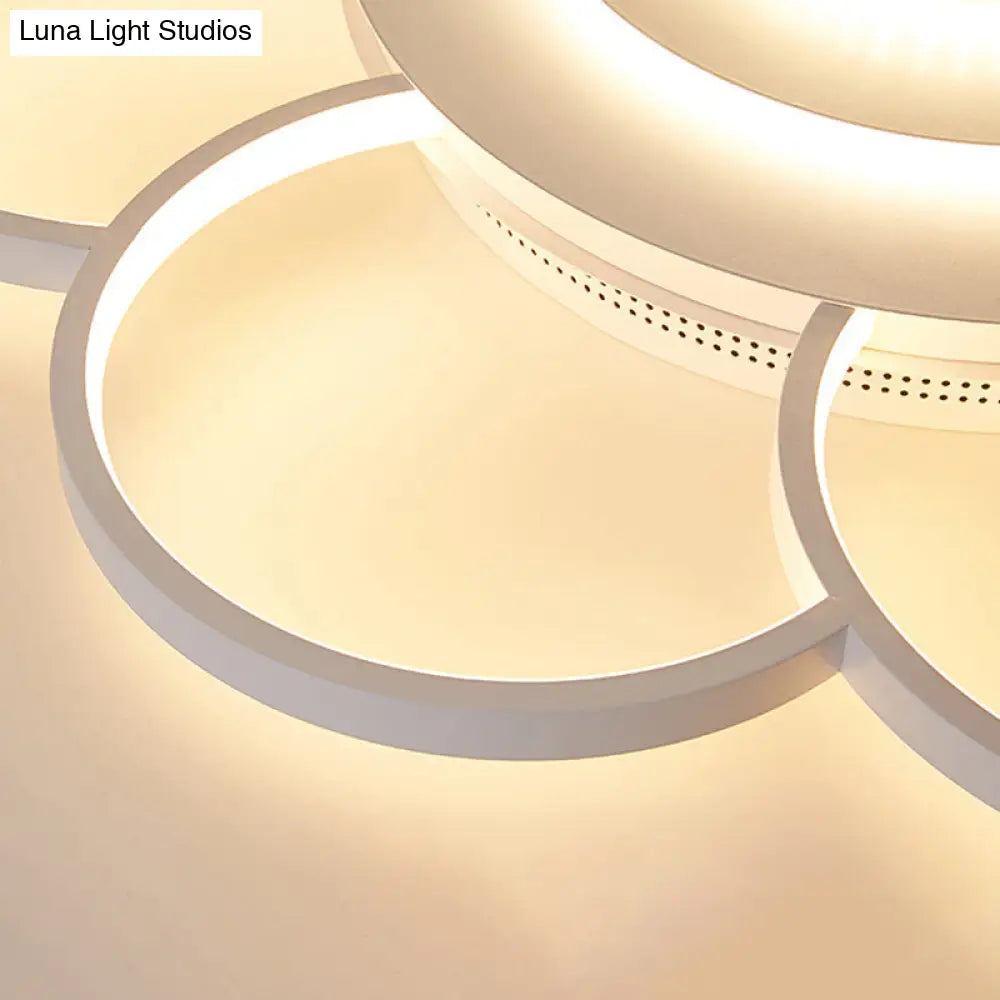 Modern Acrylic Blossom Led Ceiling Light In White For Kid’s Bedroom - Flush Mount Fixture