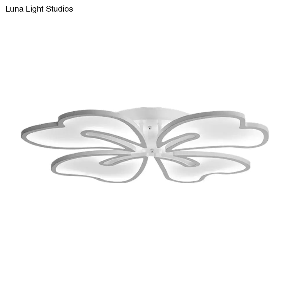 Modern Acrylic Blossom Semi Flush Mount Ceiling Light Fixture With Led Lights (3/4/5 Options) In