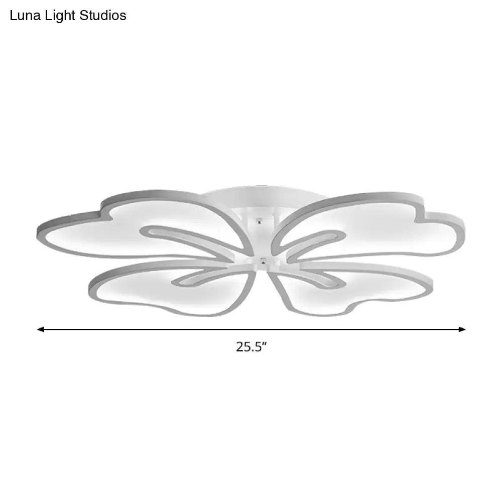 Modern Acrylic Blossom Semi Flush Mount Ceiling Light Fixture With Led Lights (3/4/5 Options) In