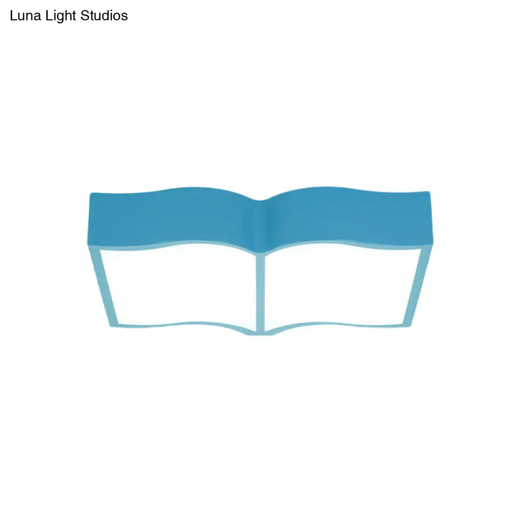 Modern Acrylic Cartoon Led Flush Mount Ceiling Lamp - Red/Yellow/Blue For Living Room Lighting