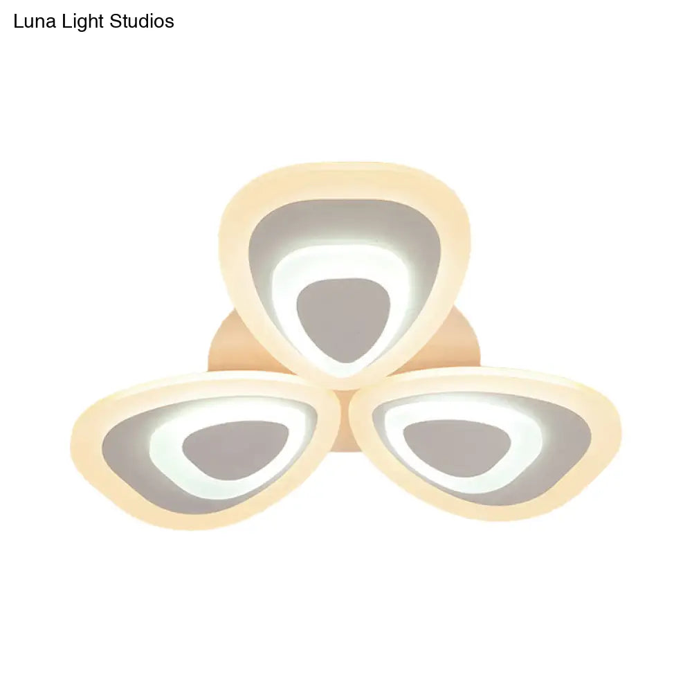 Modern Acrylic Ceiling Light Fixture - Peacock Tail Design Led Flush Mount Lamp With 3/5/9 Lights