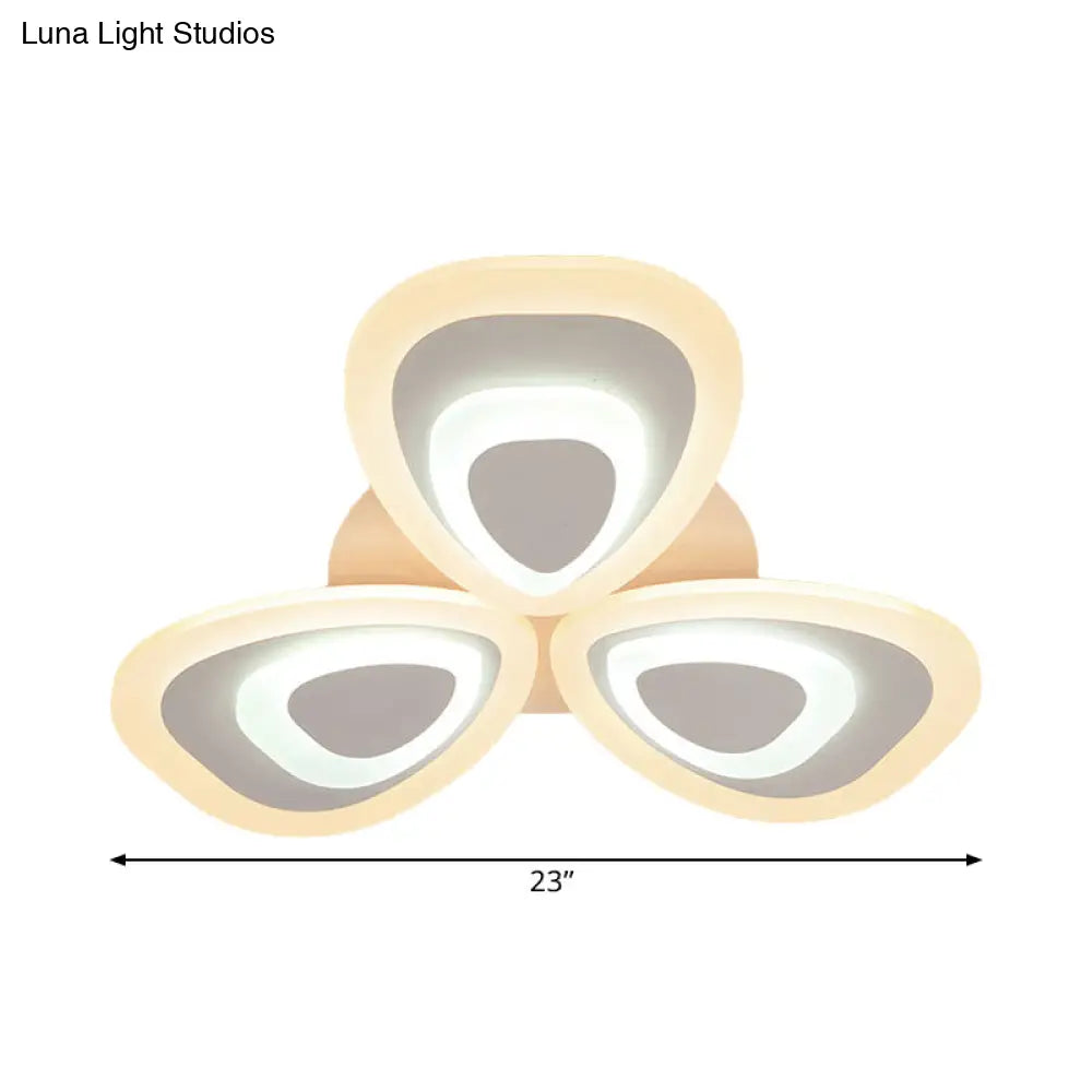 Modern Acrylic Ceiling Light Fixture - Peacock Tail Design Led Flush Mount Lamp With 3/5/9 Lights