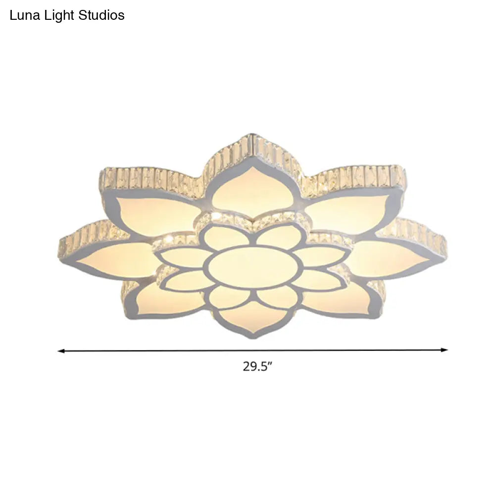 Modern Acrylic Flush Mount Spotlight Led Ceiling Light With Remote Control Dimming - White/3 Color