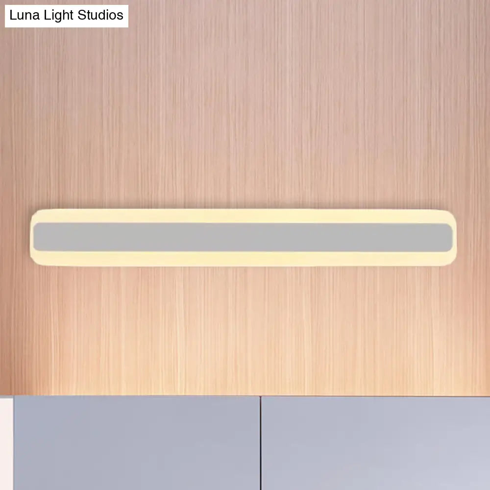 Modern Acrylic Led Bathroom Vanity Lighting Fixture In Warm/White Light 16/19.5/23.5 Wide