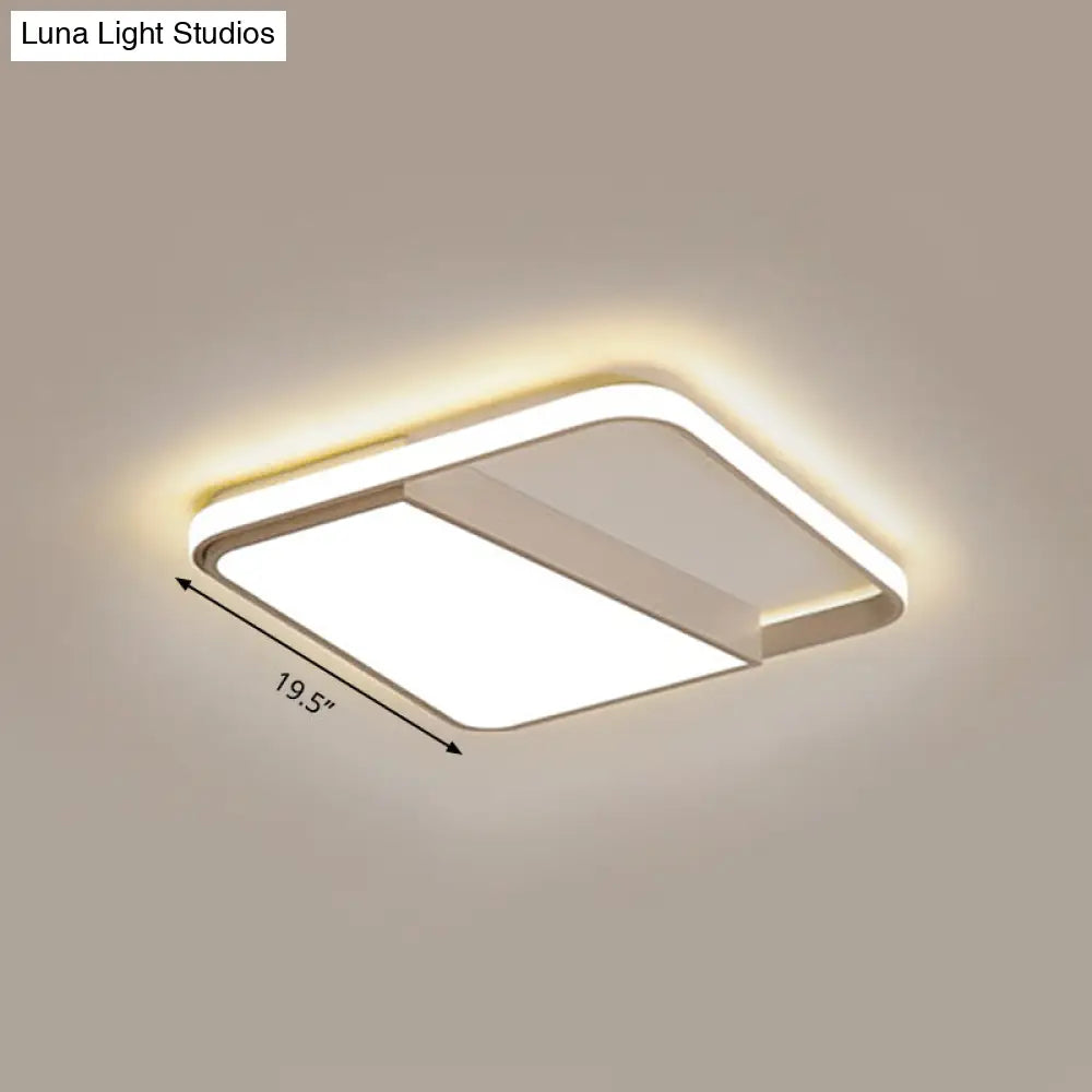 Modern Acrylic Led Box Ceiling Lamp In Warm/White Light - Remote Control Dimmable