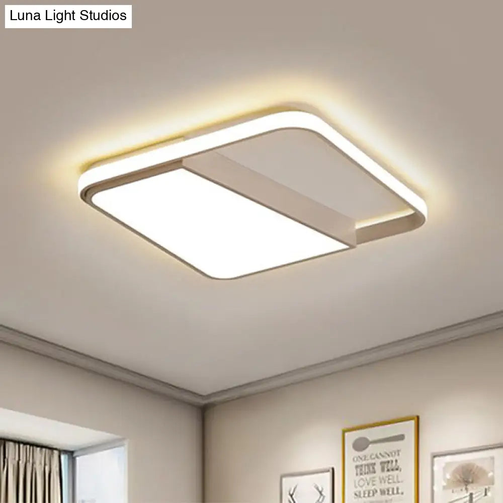 Modern Acrylic Led Box Ceiling Lamp In Warm/White Light - Remote Control Dimmable 16.5/19.5/23.5 W