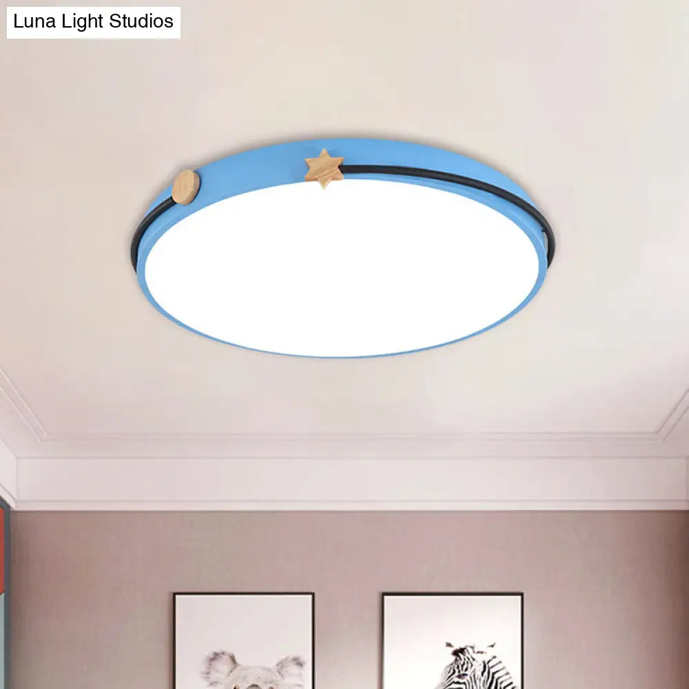 Modern Acrylic Led Ceiling Flush Lamp With Nordic Design In White/Green/Blue Shade For Living Room