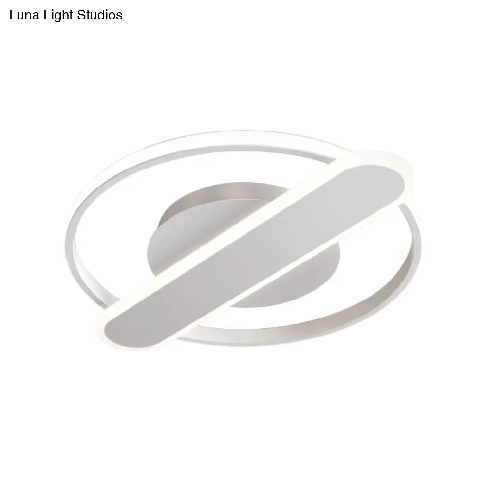 Modern Acrylic Led Ceiling Lamp - Black/White/Gold Flush Mount 16.5’/20.5’ Width