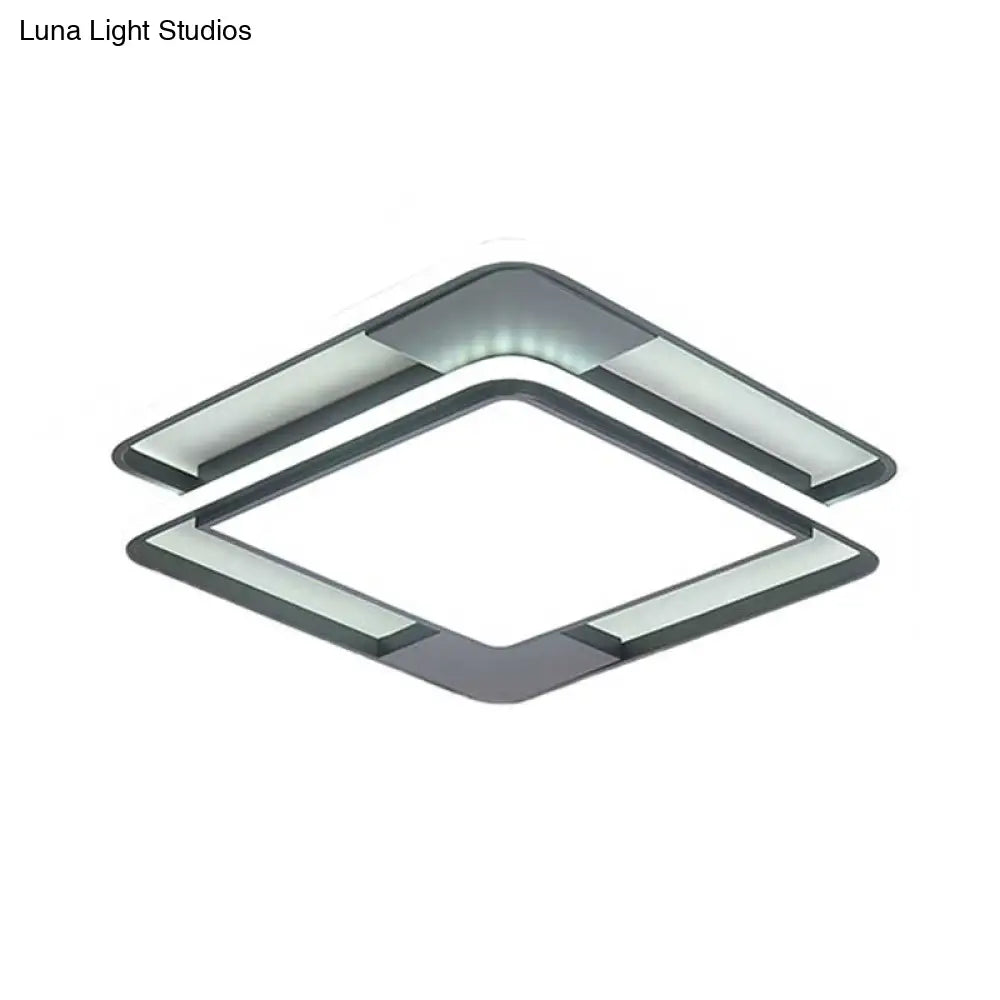 Modern Acrylic Led Flushmount Lighting - Rhombus/Rectangular Shape 16’/19.5’/35.5’ Width