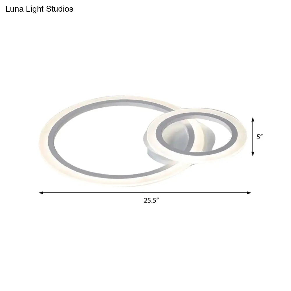 Modern Acrylic Light Ring Fixture For Bedroom Ceiling – Unique White Lighting (1/2/3 Lights