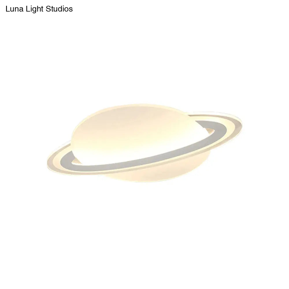 Modern Acrylic Planet Led Flush Light Fixture - 12’/18’ Long Warm/White Lighting For Living Room