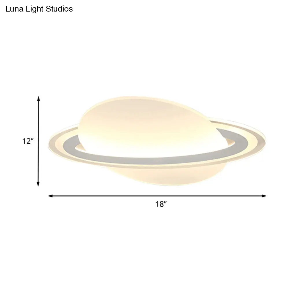 Modern Acrylic Planet Led Flush Light Fixture - 12’/18’ Long Warm/White Lighting For Living Room