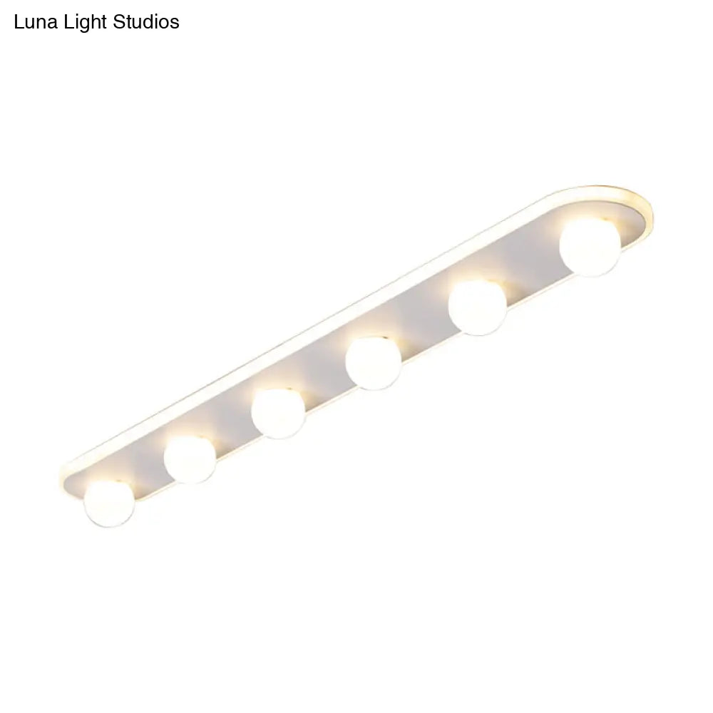 Modern Acrylic Semi-Flush Led Light Fixture - Rectangular White/Warm With 3/4/6 Lights