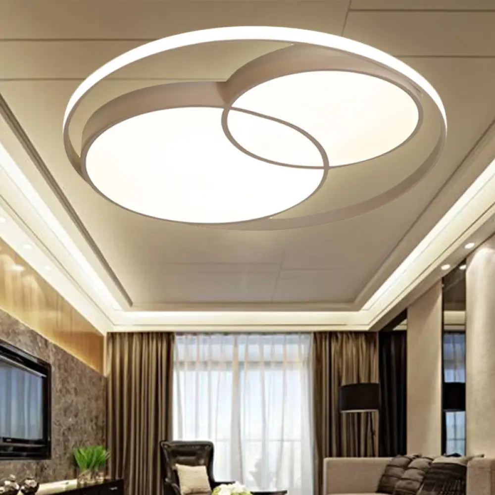 Modern Acrylic Snowman Ceiling Light - Stylish Flush Mount For Study Room & Kitchen White / 16.5’
