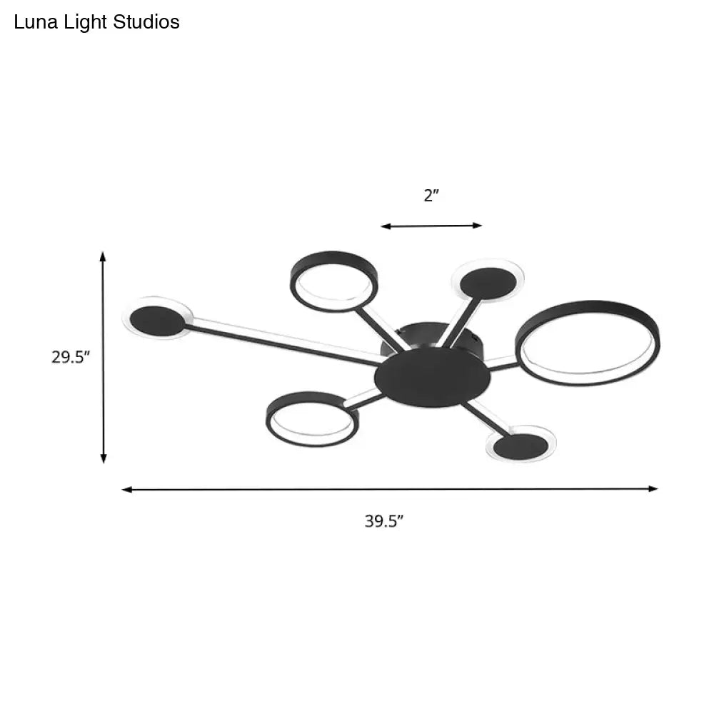 Modern Acrylic Sputnik Flush Mount Light - 4/5/6 Lights -White/Warm Led