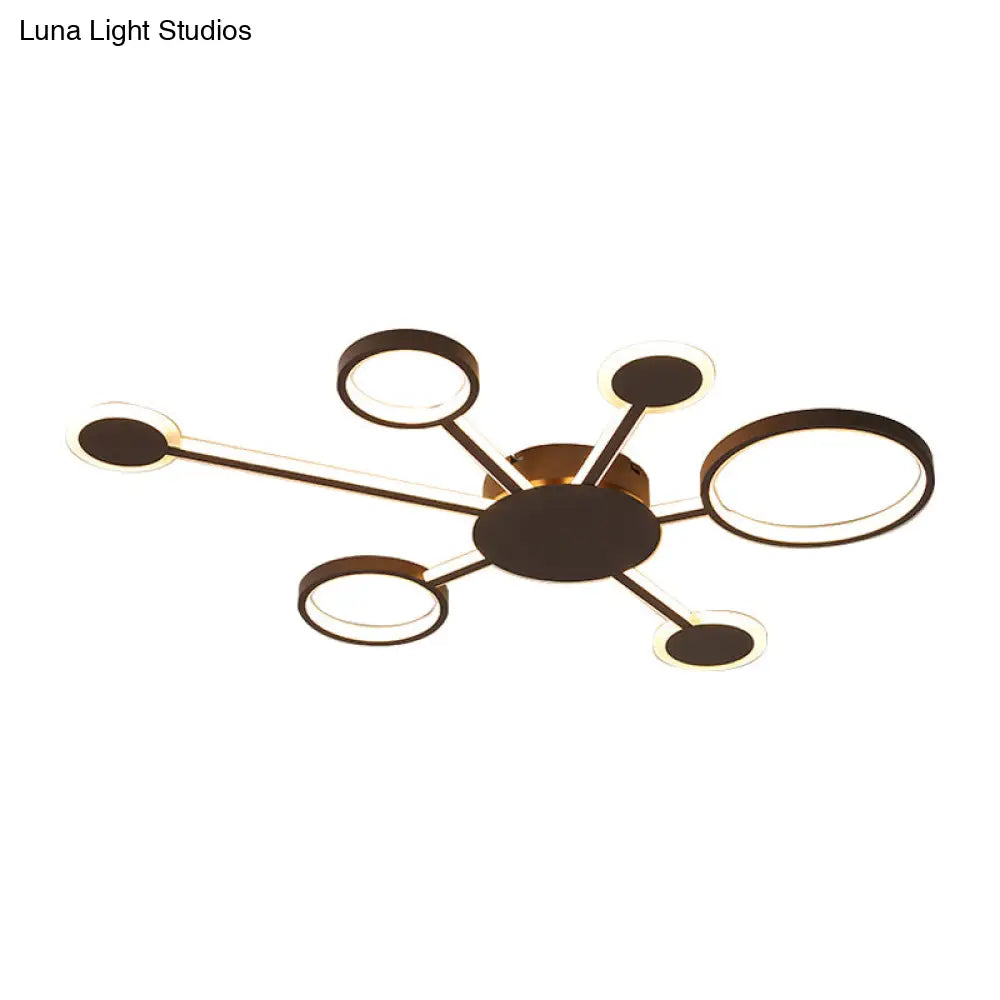 Modern Acrylic Sputnik Flush Mount Light - 4/5/6 Lights -White/Warm Led