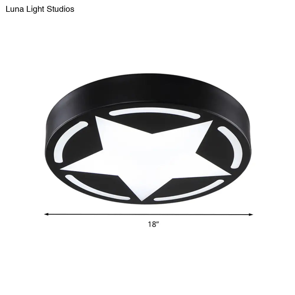 Modern Acrylic Star Ceiling Light For Children’s Bedroom - Flush Mount Fixture