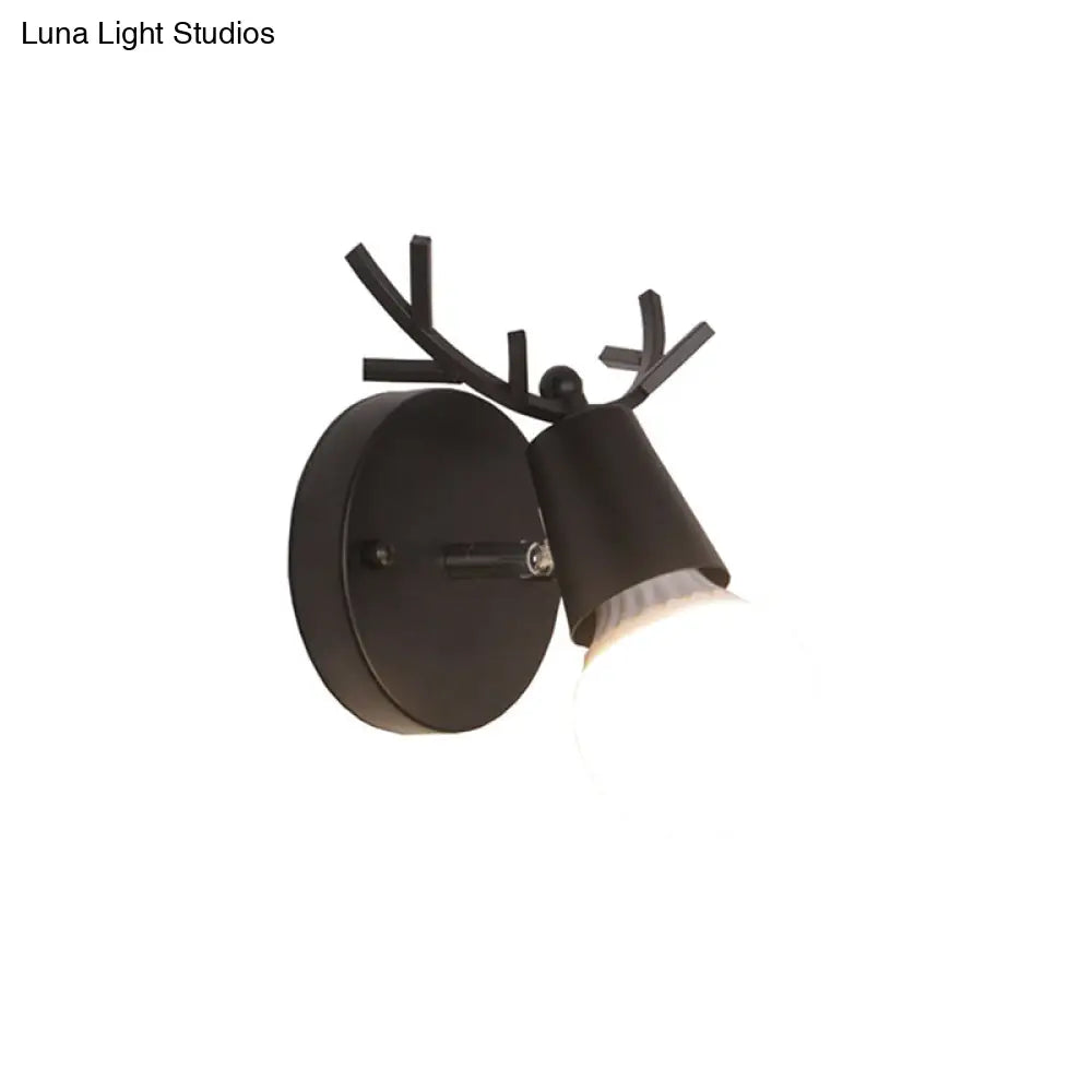 Modern Antler Wall Mounted Reading Light With Nordic Metal Finish And Pivot Joint
