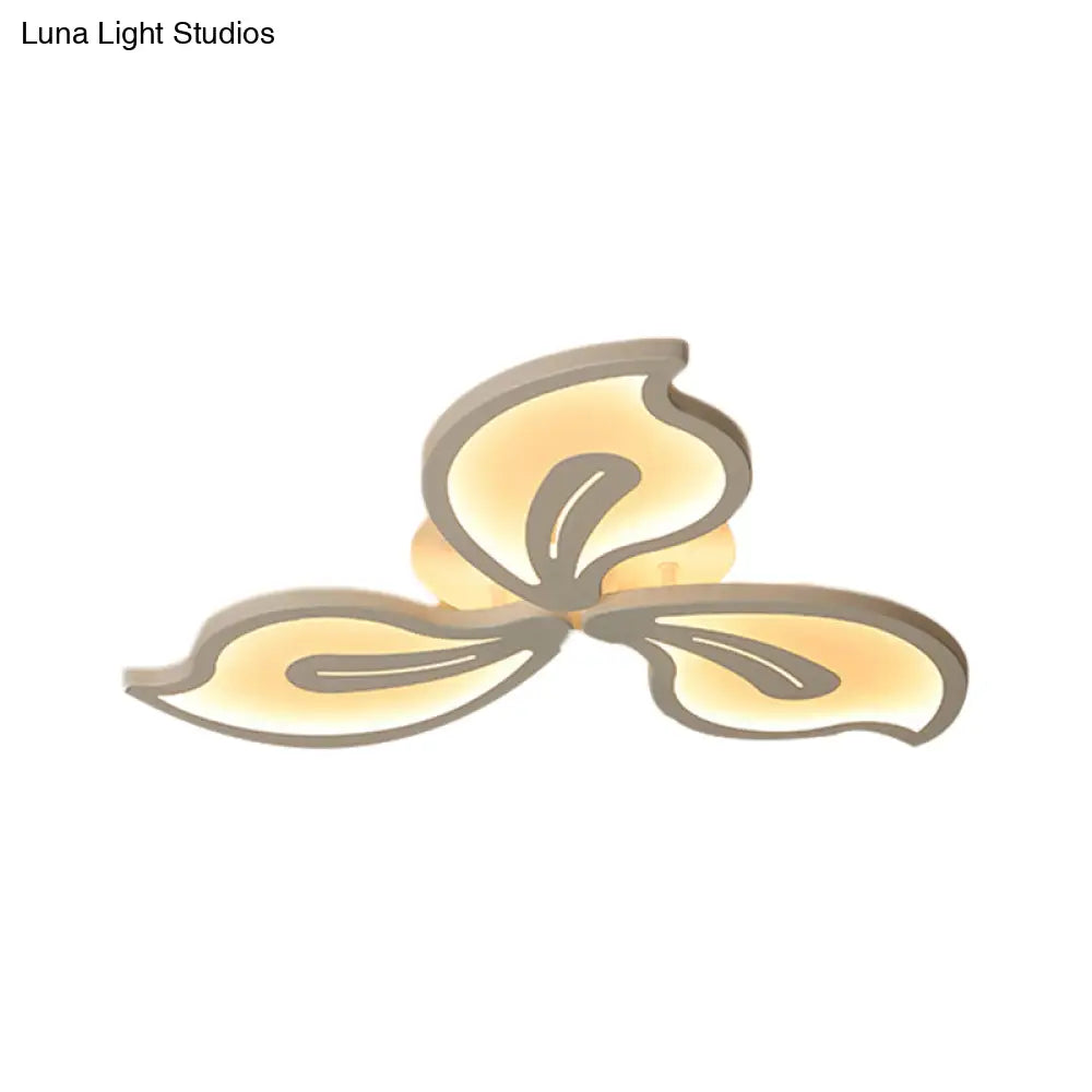 Modern Bauhinia Leaf Flush Light: Acrylic Led Ceiling Lamp For Living Room. Available In 3/5/9 -