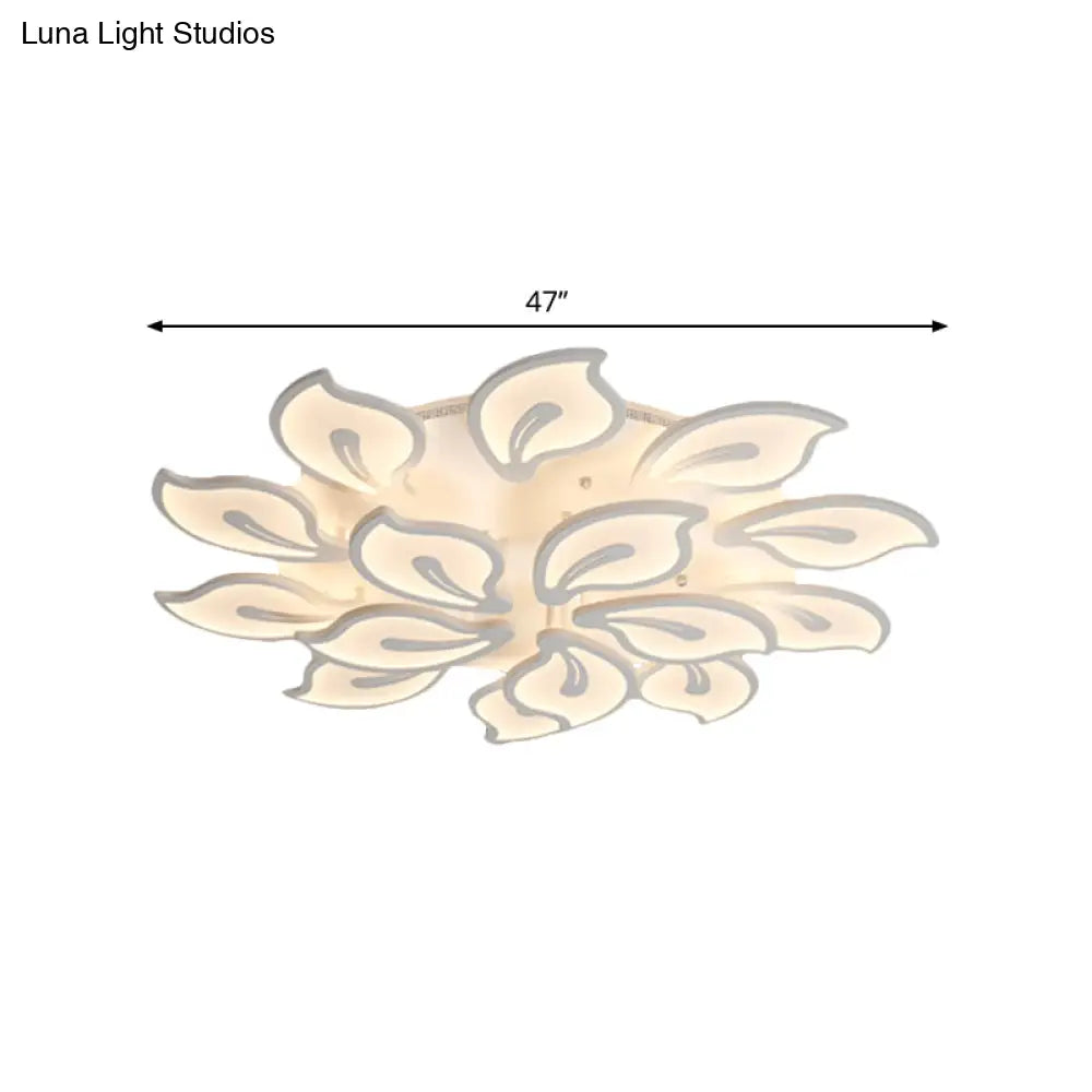 Modern Bauhinia Leaf Flush Light: Acrylic Led Ceiling Lamp For Living Room. Available In 3/5/9 -