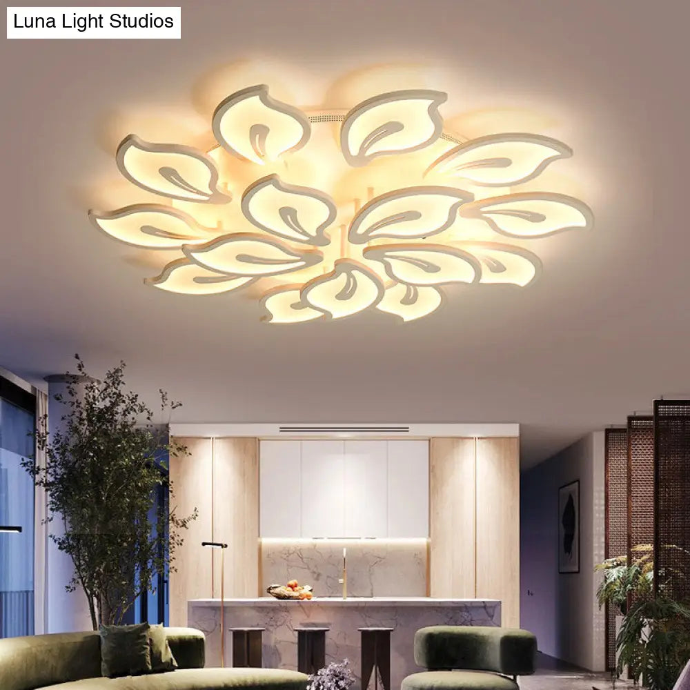 Modern Bauhinia Leaf Flush Light: Acrylic Led Ceiling Lamp For Living Room. Available In 3/5/9 -