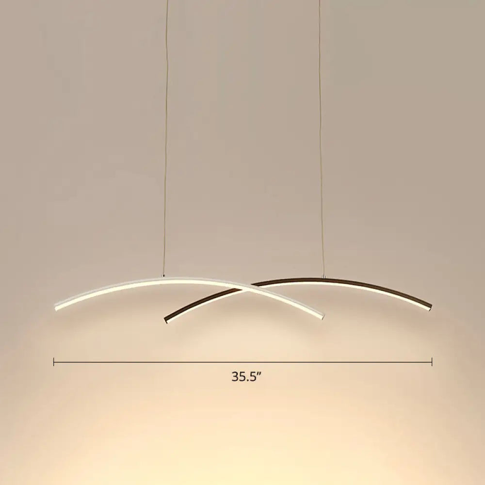 Modern Black And White Arc Ceiling Led Island Light For Living Room