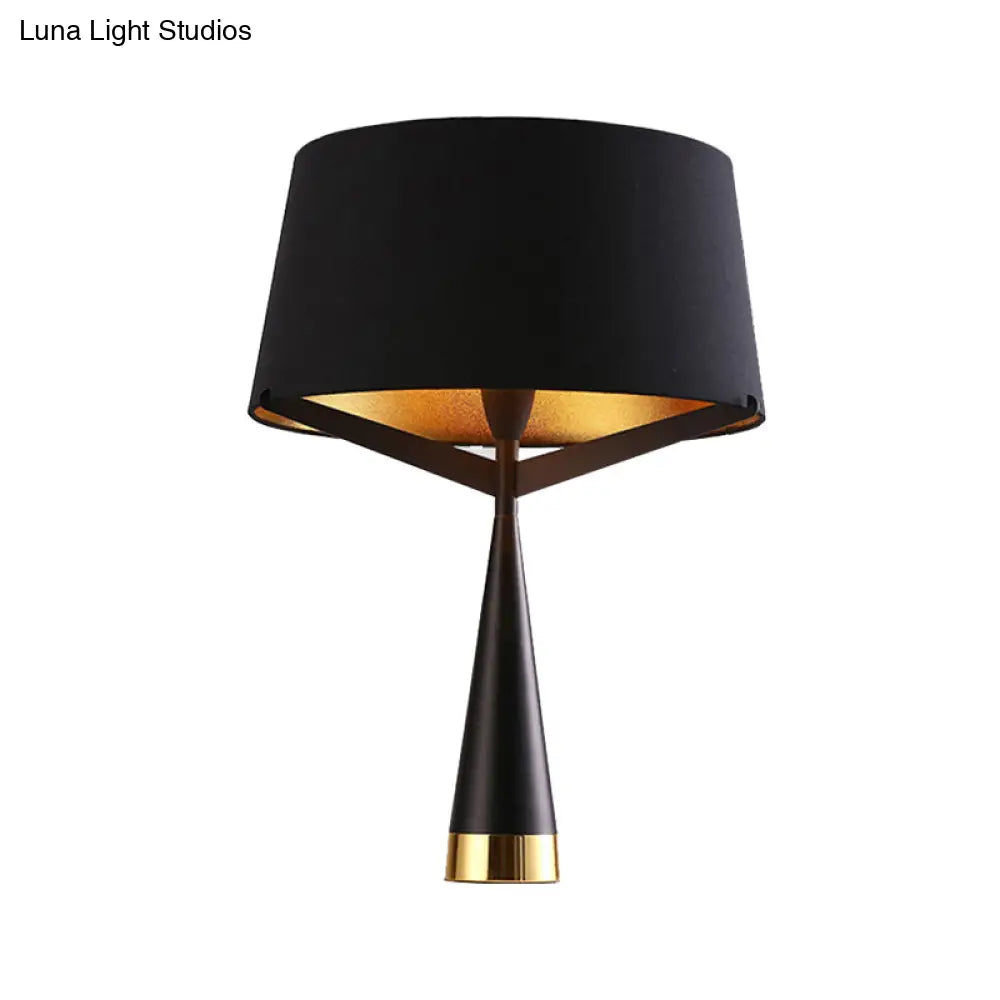 Modern Black Fabric Table Light With Empire Shade - Perfect For Living Room Nightstands