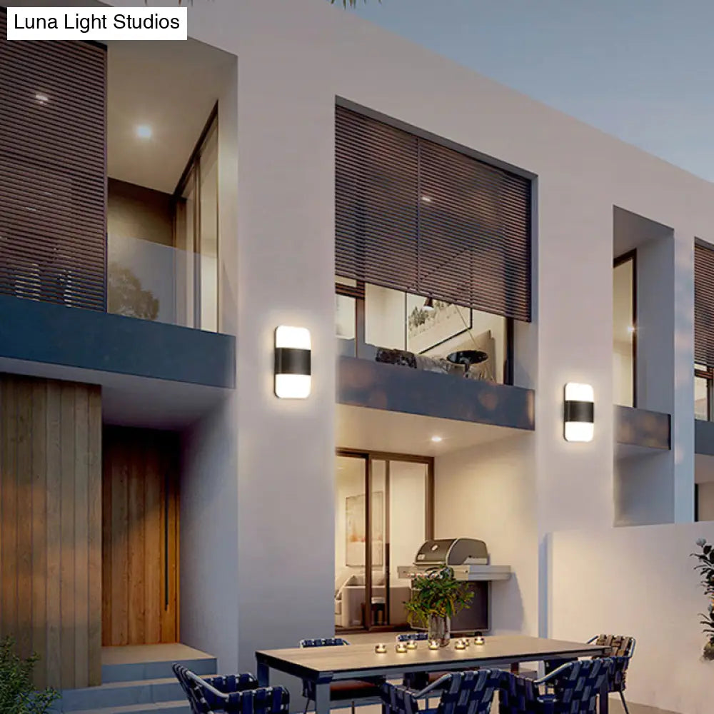 Modern Black Led Courtyard Wall Sconce Light Fixture