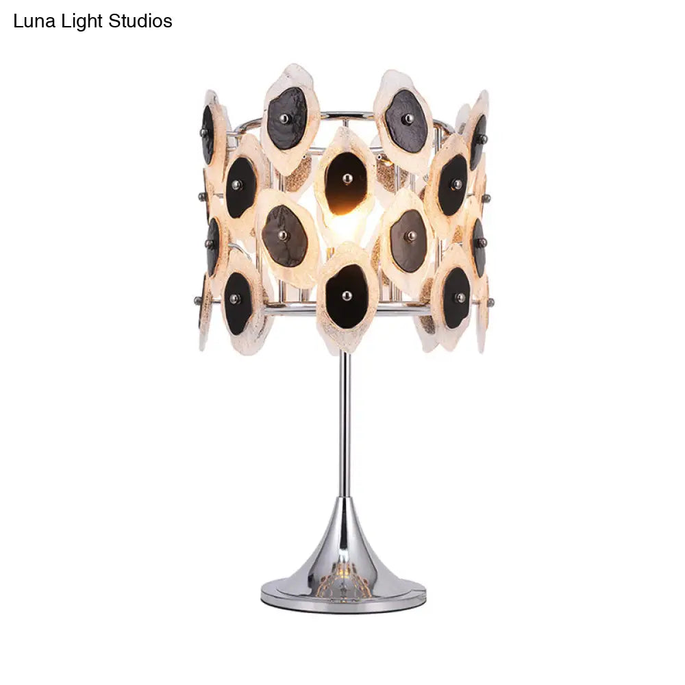 Modern Chrome Table Lamp With Metal Drum Shade - Perfect For Living Rooms And Nightstands