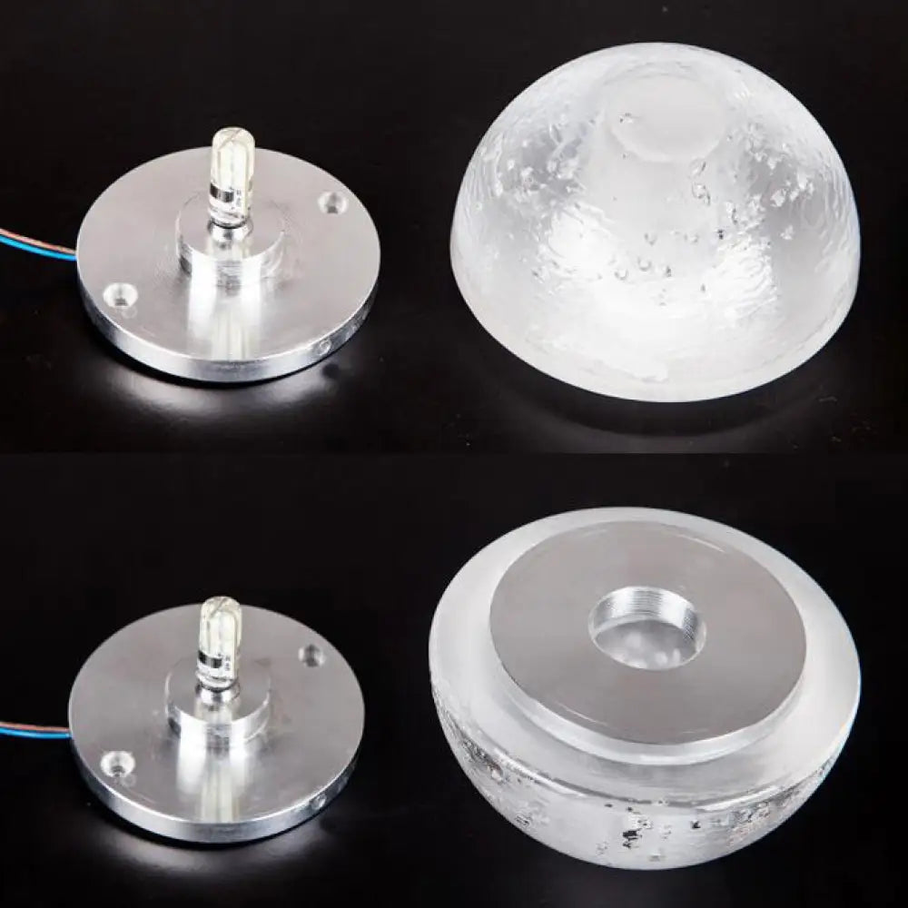 Modern Clear Bubble Crystal Wall Sconce Hemisphere - Warm/White Light For Hallway & Living Room