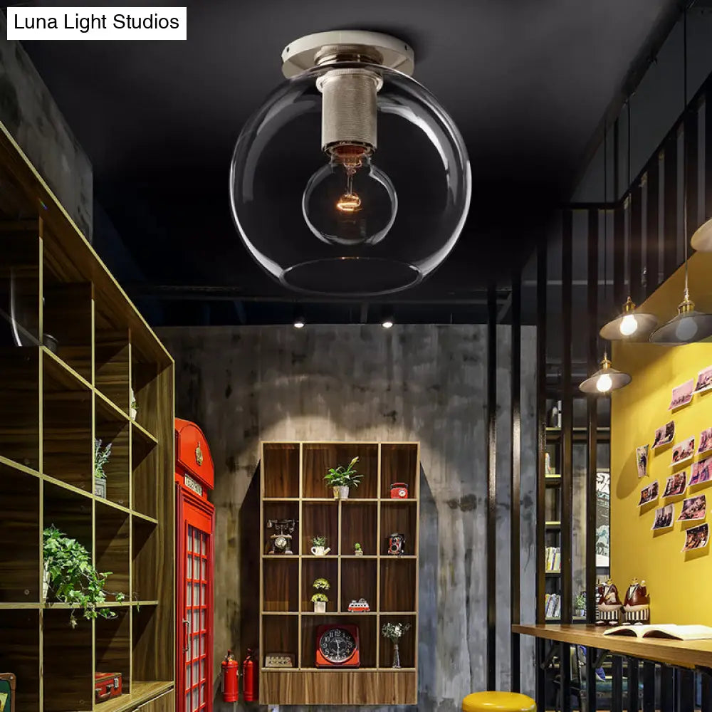 Modern Clear Glass Flush Mount Ceiling Light Fixture For Living Room In 3 Finishes