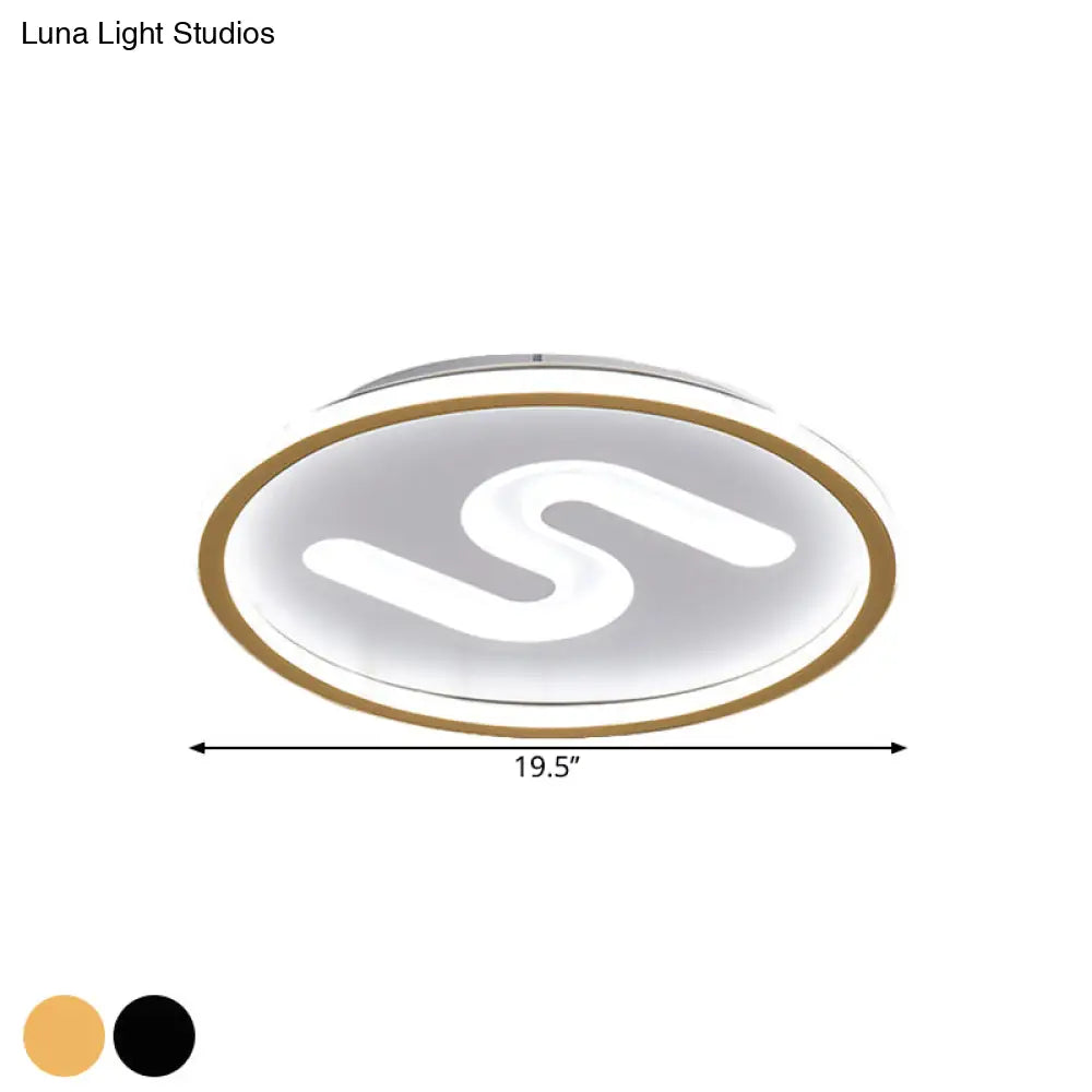 Modern Clear Glass Round Flush Mount With 9 Lights In Black/Gold And Warm/White - 16’/19.5’ Width