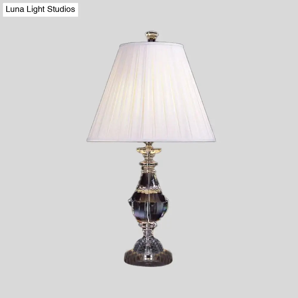 Modern Crystal Urn-Shaped Nightstand Lamp 14/16 Wide White Reading Light
